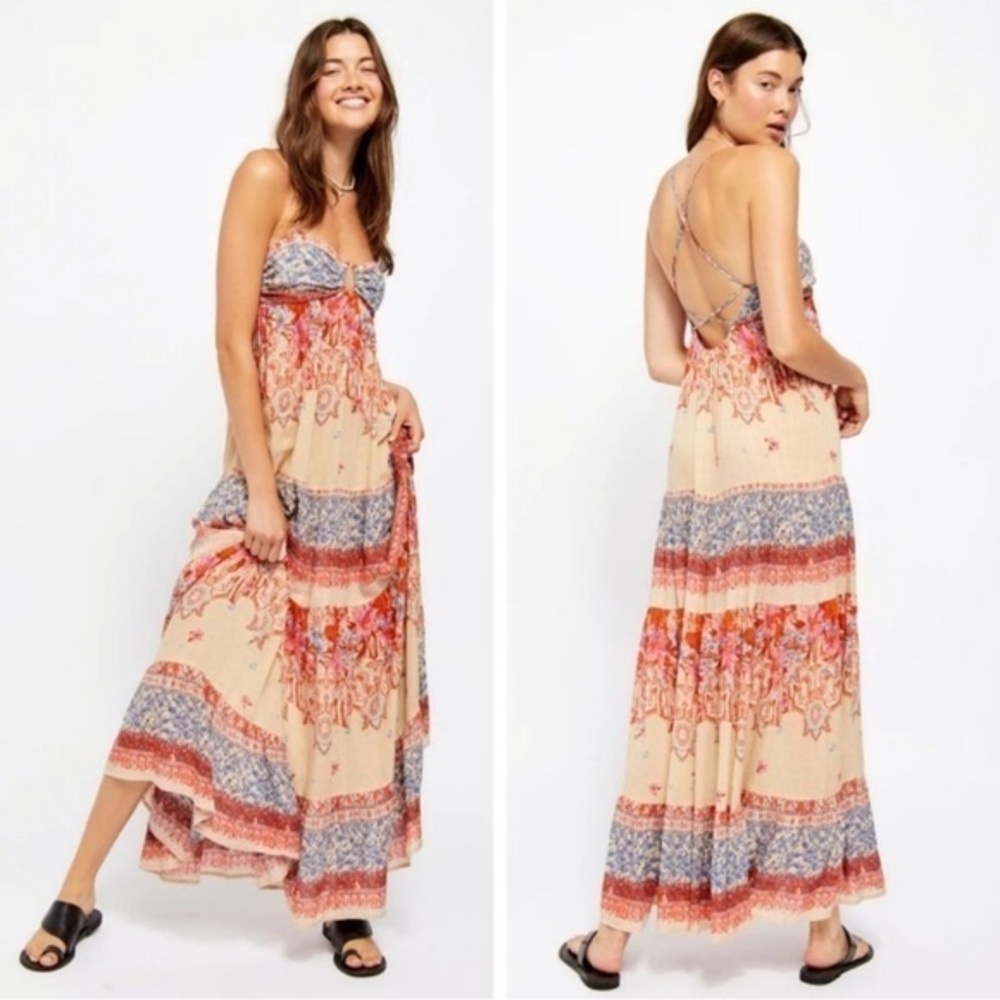 Free People Intimately Give A Little Sleeveless Maxi Dress, Size Medium EUC - Picture 3 of 14